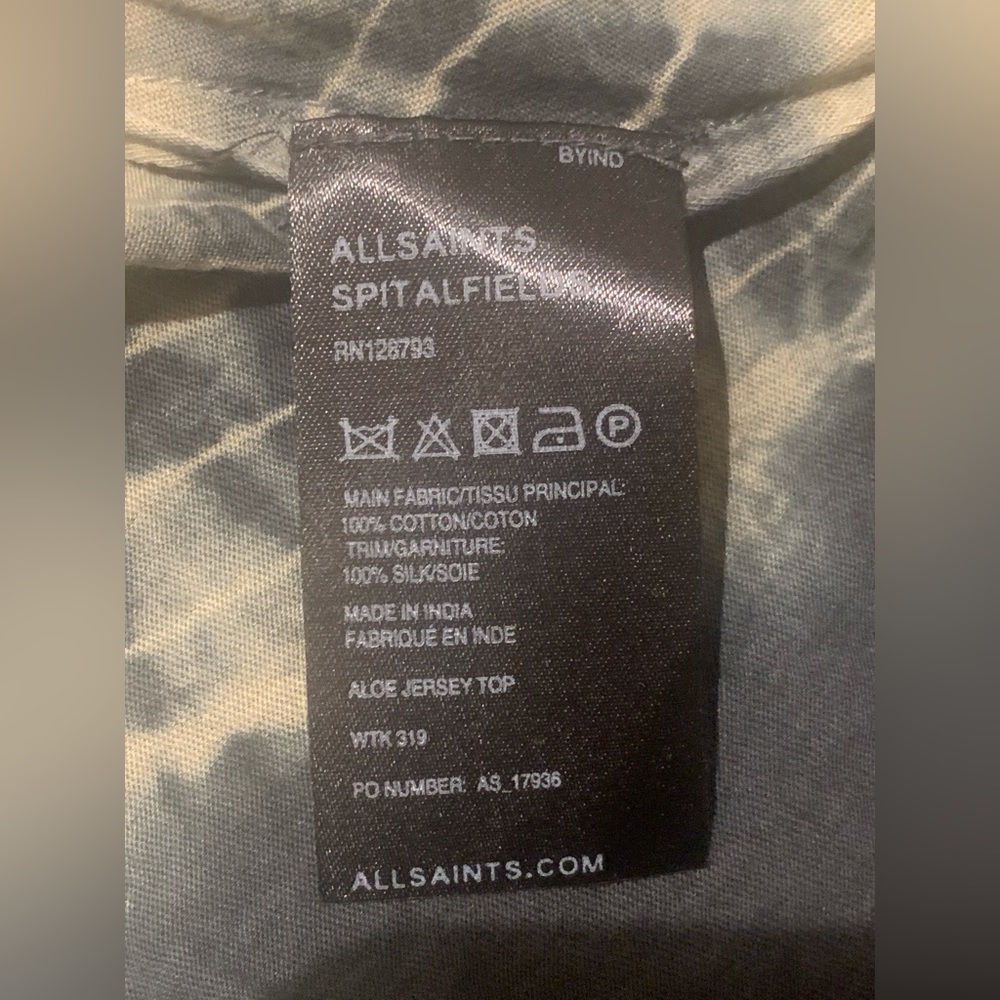 All Saints Spitalfields | Tie-dye Sequin Aloe Jersey Silk Tank Top | Sz 14 - Picture 6 of 11